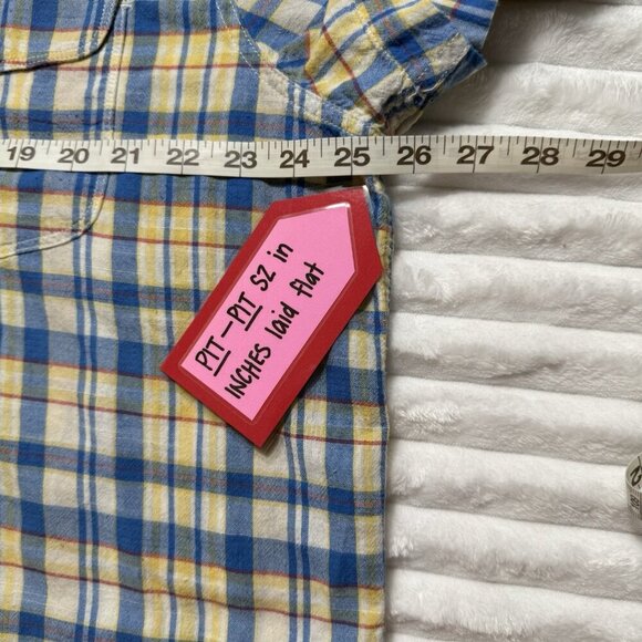 VTG Lucky Brand Genuine Western Snap Up Shirt Men's Size XXL SS Blue Plaid - Picture 12 of 14